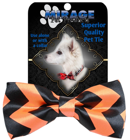 Chevron Orange Bow Tie