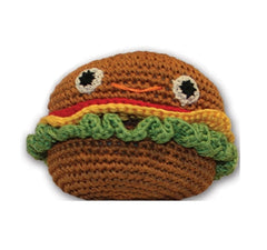 Knit Knacks Hamburger Organic Cotton Small Dog Toy