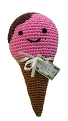 Knit Knacks Scoop The Ice Cream Cone Organic Cotton Small Dog Toy