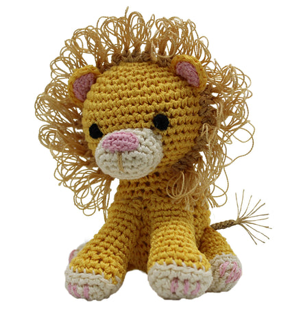 Knit Knacks King Cuddles The Lion Organic Cotton Small Dog Toy