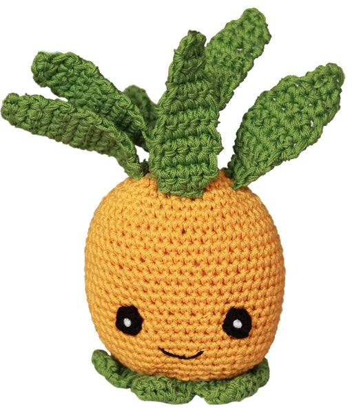 Knit Knacks Paulie The Pineapple Organic Cotton Small Dog Toy