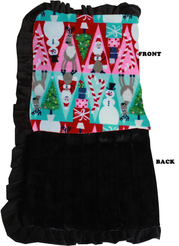 Luxurious Plush Pet Blanket Christmas Medley Size