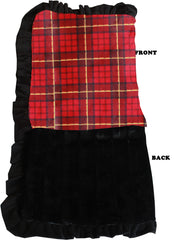 Luxurious Plush Pet Blanket Red Plaid Size