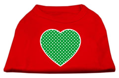 Green Swiss Dot Heart Screen Print Shirt