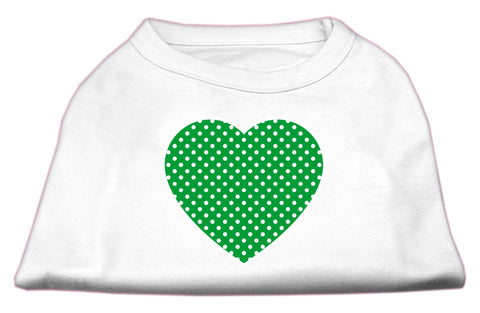 Green Swiss Dot Heart Screen Print Shirt