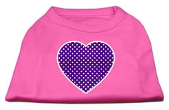 Purple Swiss Dot Heart Screen Print Shirt