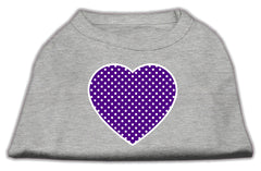 Purple Swiss Dot Heart Screen Print Shirt