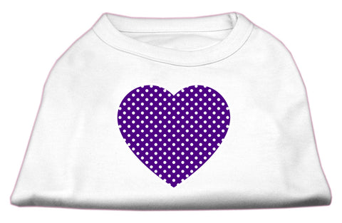Purple Swiss Dot Heart Screen Print Shirt