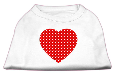 Red Swiss Dot Heart Screen Print Shirt