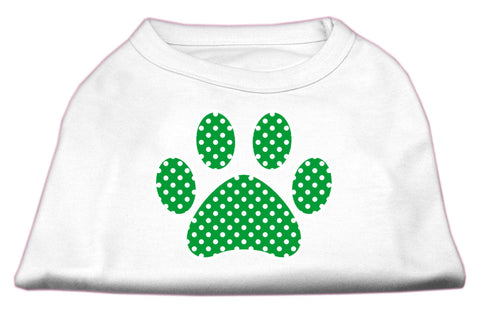 Green Swiss Dot Paw Screen Print Shirt