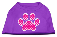 Pink Swiss Dot Paw Screen Print Shirt