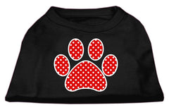 Red Swiss Dot Paw Screen Print Shirt