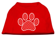 Red Swiss Dot Paw Screen Print Shirt