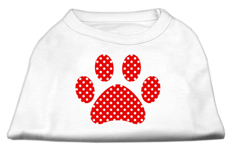 Red Swiss Dot Paw Screen Print Shirt