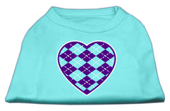 Argyle Heart Purple Screen Print Shirt