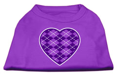 Argyle Heart Purple Screen Print Shirt