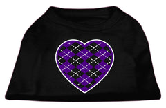 Argyle Heart Purple Screen Print Shirt