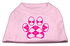 Argyle Paw Pink Screen Print Shirt