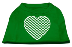 Chevron Heart Screen Print Dog Shirt