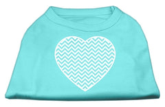 Chevron Heart Screen Print Dog Shirt