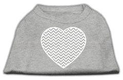 Chevron Heart Screen Print Dog Shirt