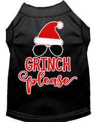 Grinch Please Screen Print Dog Shirt