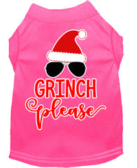 Grinch Please Screen Print Dog Shirt