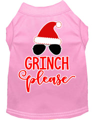 Grinch Please Screen Print Dog Shirt