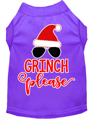 Grinch Please Screen Print Dog Shirt