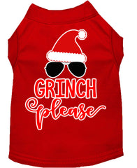 Grinch Please Screen Print Dog Shirt