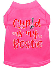 Cupid Is My Bestie Screen Print Dog Shirt