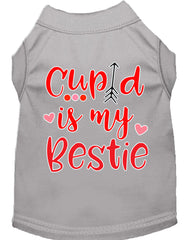 Cupid Is My Bestie Screen Print Dog Shirt