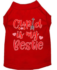 Cupid Is My Bestie Screen Print Dog Shirt