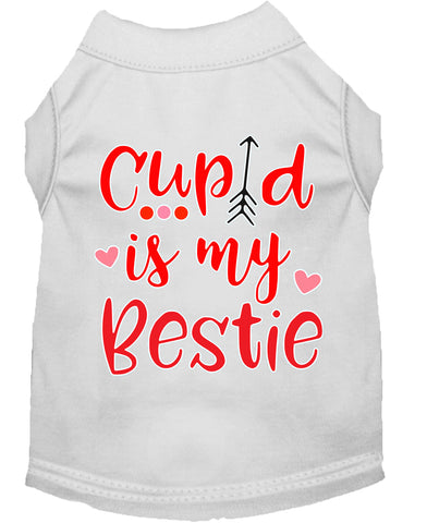 Cupid Is My Bestie Screen Print Dog Shirt