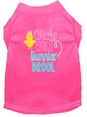 Chicks Rule Screen Print Dog Shirt