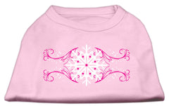 Pink Snowflake Swirls Screen Print Shirt