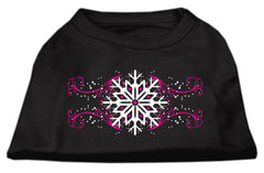 Pink Snowflake Swirls Screen Print Shirt