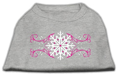 Pink Snowflake Swirls Screen Print Shirt
