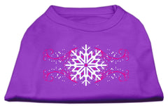 Pink Snowflake Swirls Screen Print Shirt