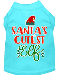 Santa's Cutest Elf Screen Print Dog Shirt