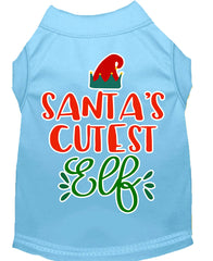 Santa's Cutest Elf Screen Print Dog Shirt