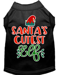 Santa's Cutest Elf Screen Print Dog Shirt