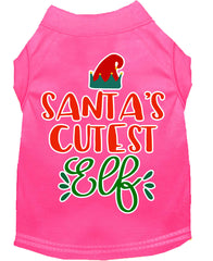 Santa's Cutest Elf Screen Print Dog Shirt