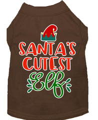 Santa's Cutest Elf Screen Print Dog Shirt