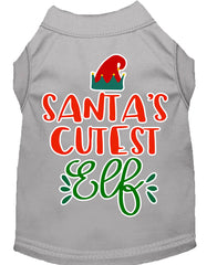 Santa's Cutest Elf Screen Print Dog Shirt