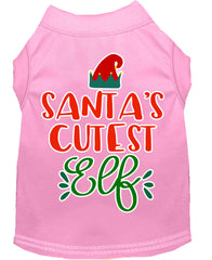 Santa's Cutest Elf Screen Print Dog Shirt