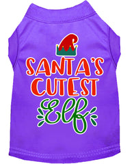 Santa's Cutest Elf Screen Print Dog Shirt