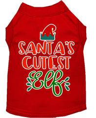 Santa's Cutest Elf Screen Print Dog Shirt