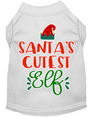 Santa's Cutest Elf Screen Print Dog Shirt