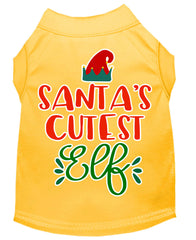 Santa's Cutest Elf Screen Print Dog Shirt